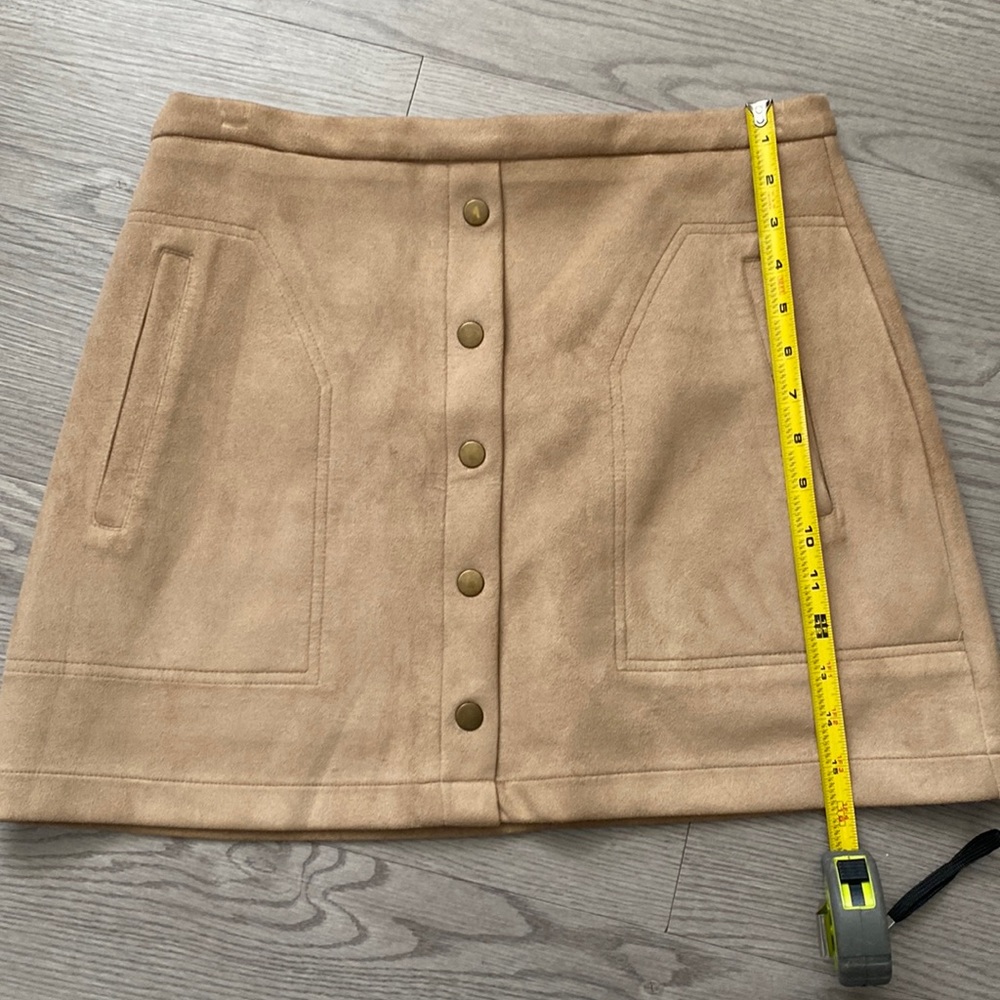 Suede a tan mini skirt from red dress boutique